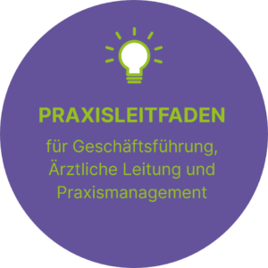 Praxisleitfaden für Geschäftsführung, Ärztliche Leitung und Praxismanagement Button